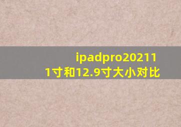 ipadpro202111寸和12.9寸大小对比