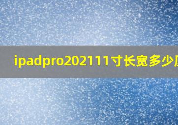 ipadpro202111寸长宽多少厘米