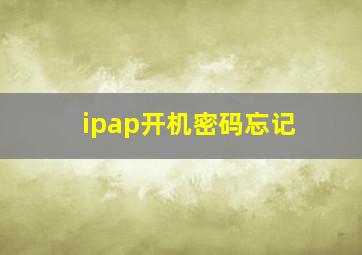 ipap开机密码忘记