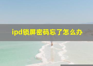 ipd锁屏密码忘了怎么办