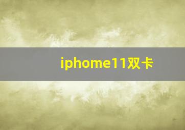 iphome11双卡