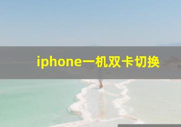 iphone一机双卡切换