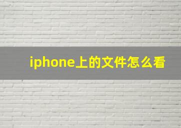 iphone上的文件怎么看