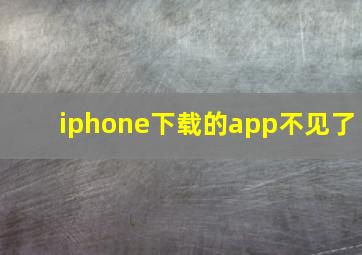 iphone下载的app不见了