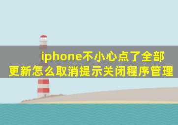 iphone不小心点了全部更新怎么取消提示关闭程序管理