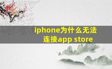 iphone为什么无法连接app store