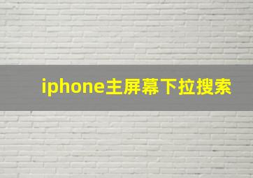 iphone主屏幕下拉搜索