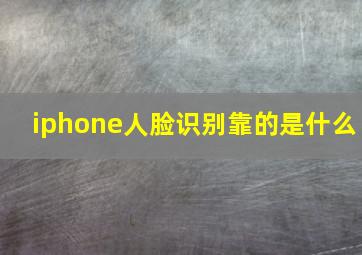 iphone人脸识别靠的是什么