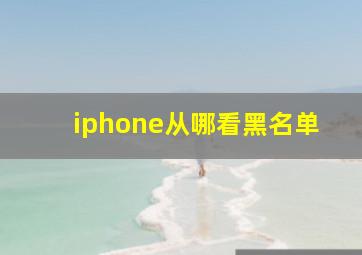 iphone从哪看黑名单