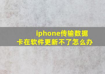 iphone传输数据卡在软件更新不了怎么办