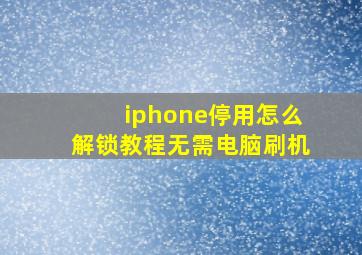 iphone停用怎么解锁教程无需电脑刷机