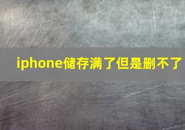 iphone储存满了但是删不了