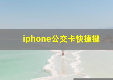 iphone公交卡快捷键