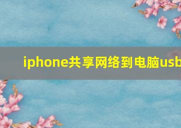 iphone共享网络到电脑usb