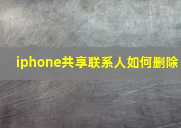 iphone共享联系人如何删除