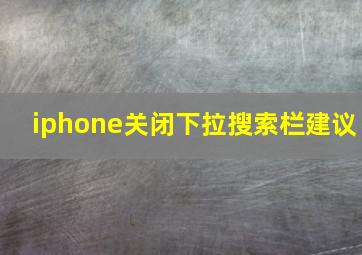 iphone关闭下拉搜索栏建议