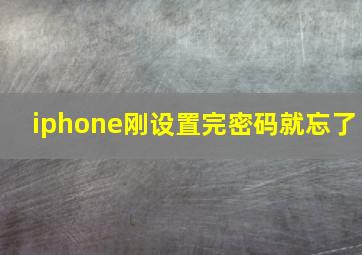 iphone刚设置完密码就忘了