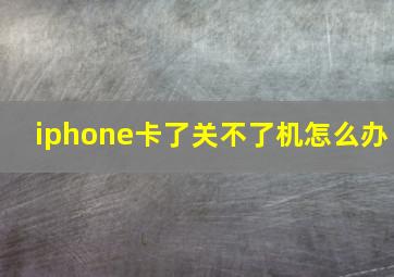 iphone卡了关不了机怎么办