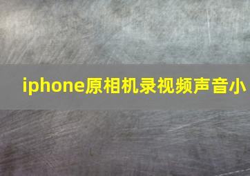 iphone原相机录视频声音小