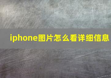 iphone图片怎么看详细信息