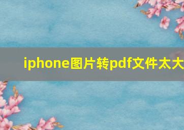 iphone图片转pdf文件太大