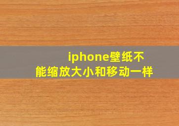 iphone壁纸不能缩放大小和移动一样