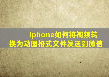 iphone如何将视频转换为动图格式文件发送到微信