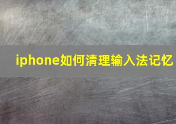 iphone如何清理输入法记忆