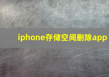 iphone存储空间删除app