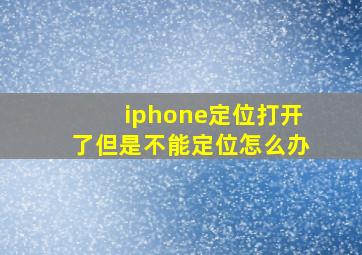 iphone定位打开了但是不能定位怎么办