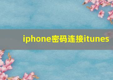 iphone密码连接itunes