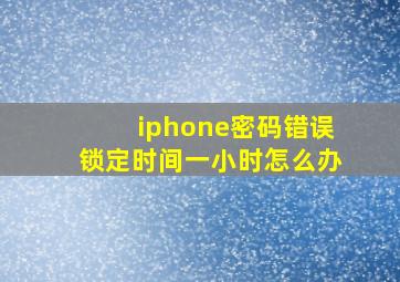 iphone密码错误锁定时间一小时怎么办