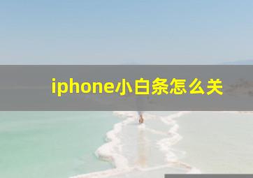 iphone小白条怎么关