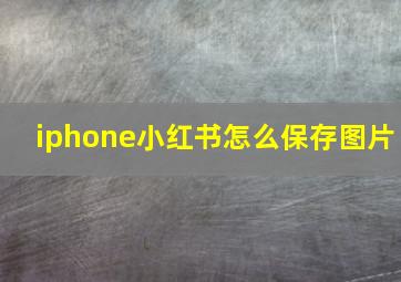 iphone小红书怎么保存图片