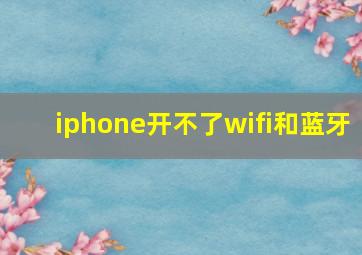 iphone开不了wifi和蓝牙