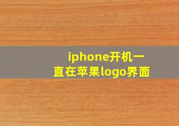 iphone开机一直在苹果logo界面