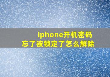 iphone开机密码忘了被锁定了怎么解除