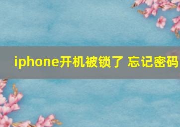 iphone开机被锁了 忘记密码