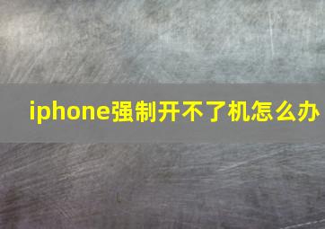 iphone强制开不了机怎么办