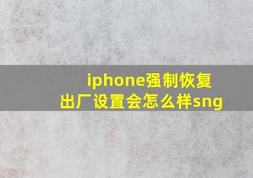 iphone强制恢复出厂设置会怎么样sng