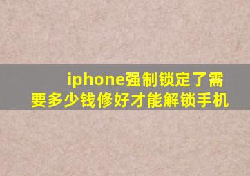 iphone强制锁定了需要多少钱修好才能解锁手机