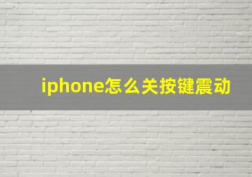 iphone怎么关按键震动