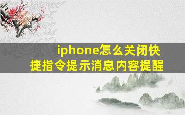 iphone怎么关闭快捷指令提示消息内容提醒