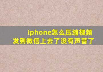 iphone怎么压缩视频发到微信上去了没有声音了