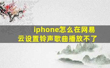 iphone怎么在网易云设置铃声歌曲播放不了