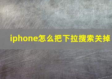 iphone怎么把下拉搜索关掉