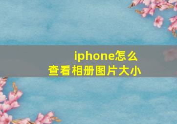 iphone怎么查看相册图片大小