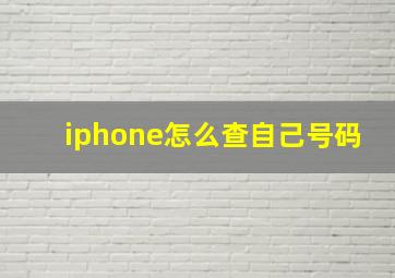 iphone怎么查自己号码