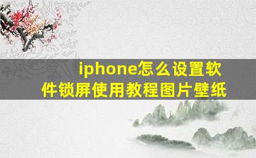 iphone怎么设置软件锁屏使用教程图片壁纸