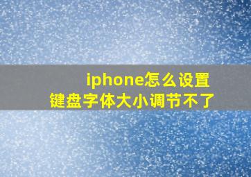 iphone怎么设置键盘字体大小调节不了